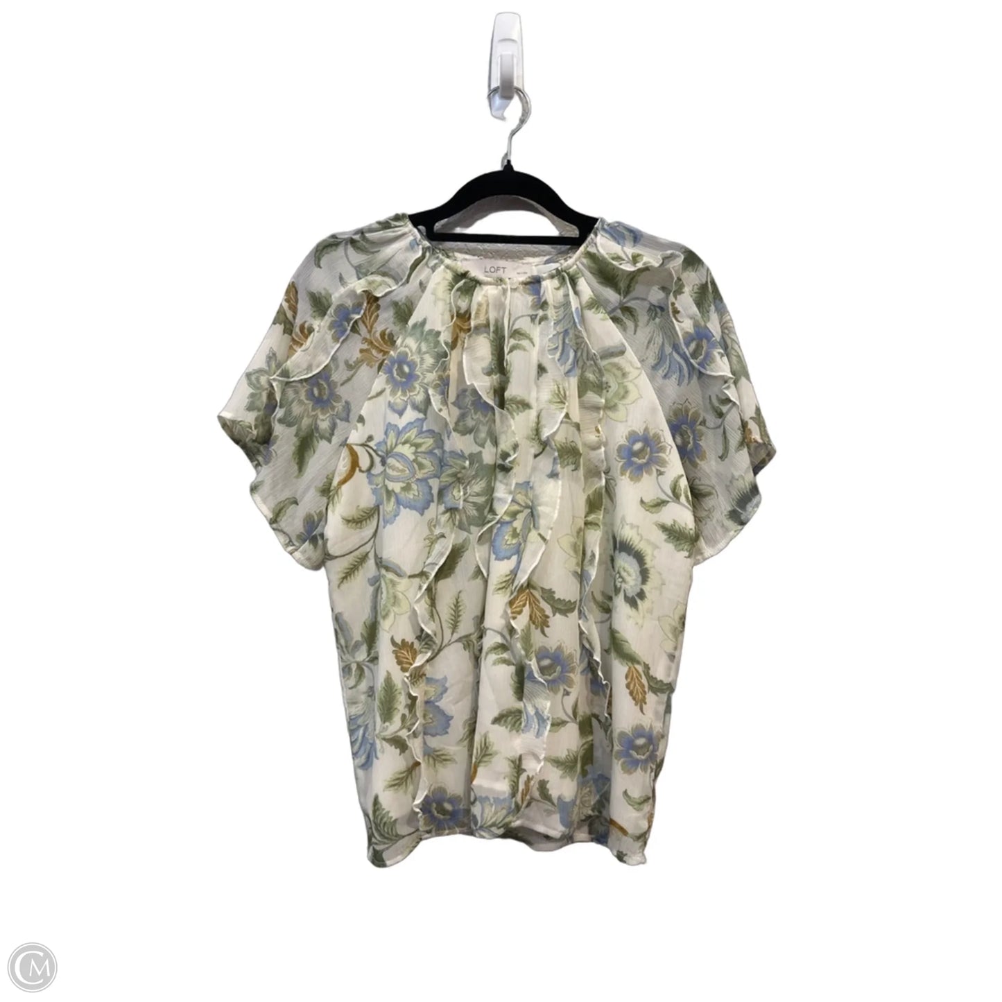 Top Short Sleeve By Loft In Floral Print, Size: Sp