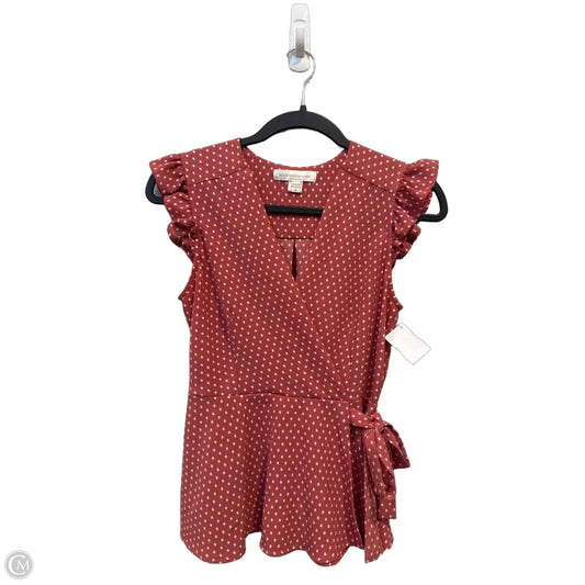 Top Sleeveless By Monteau In Pink & White, Size: M