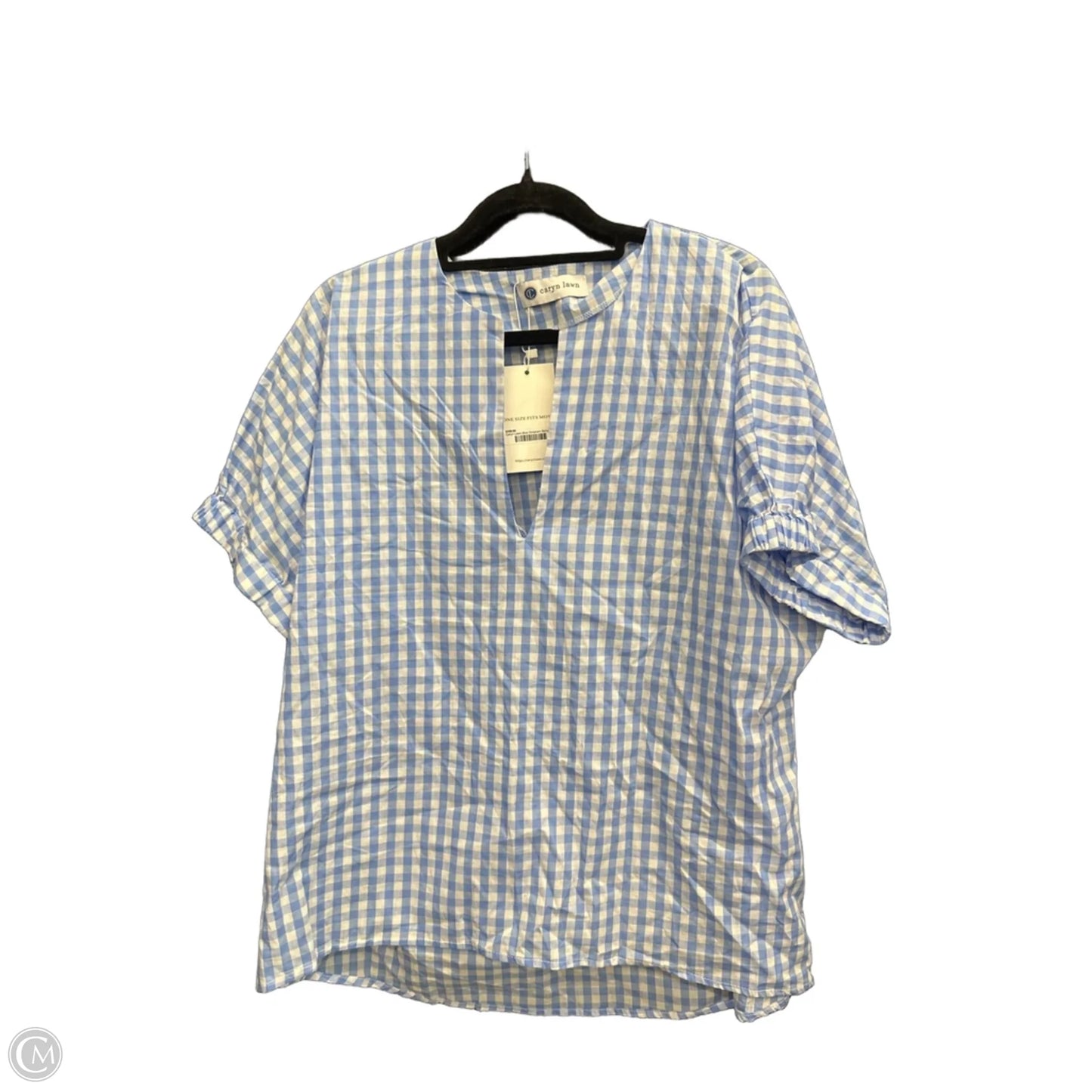Top Short Sleeve By Clothes Mentor In Plaid Pattern, Size: Osfm