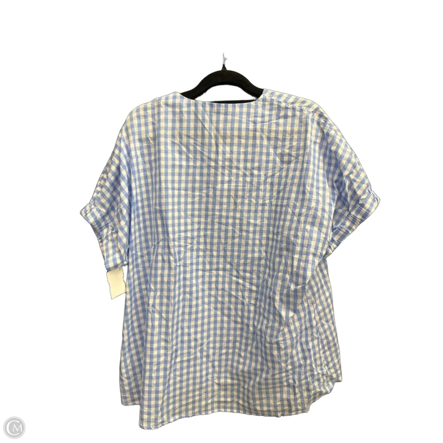 Top Short Sleeve By Clothes Mentor In Plaid Pattern, Size: Osfm