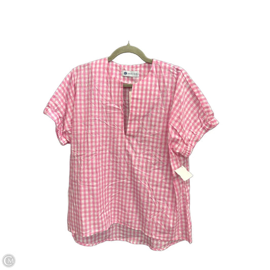 Top Short Sleeve By Clothes Mentor In Plaid Pattern, Size: Osfm