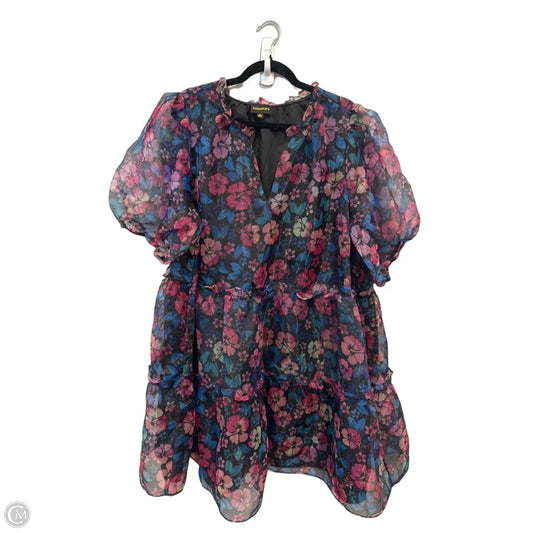 Dress Casual Short By Sugar Lips In Floral Print, Size: 2x