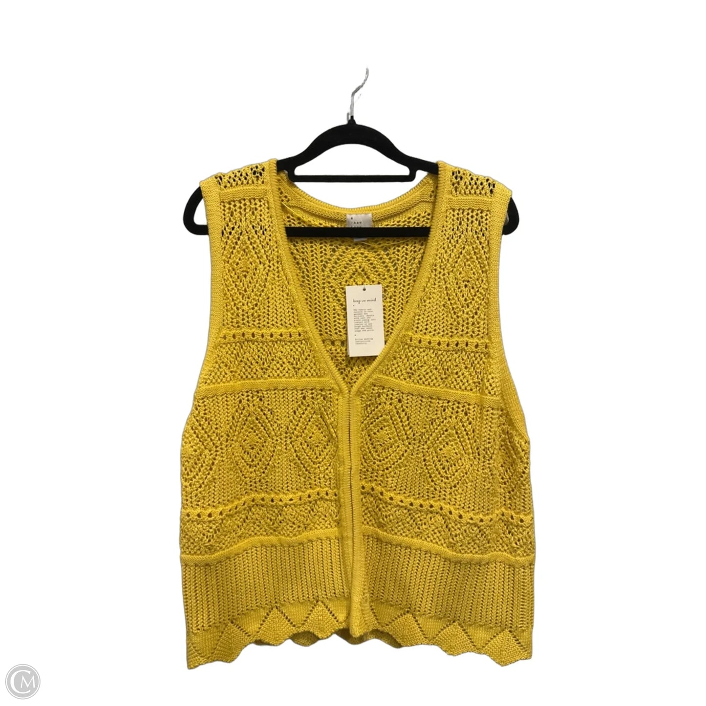 Vest Sweater By A New Day In Yellow, Size: 2x