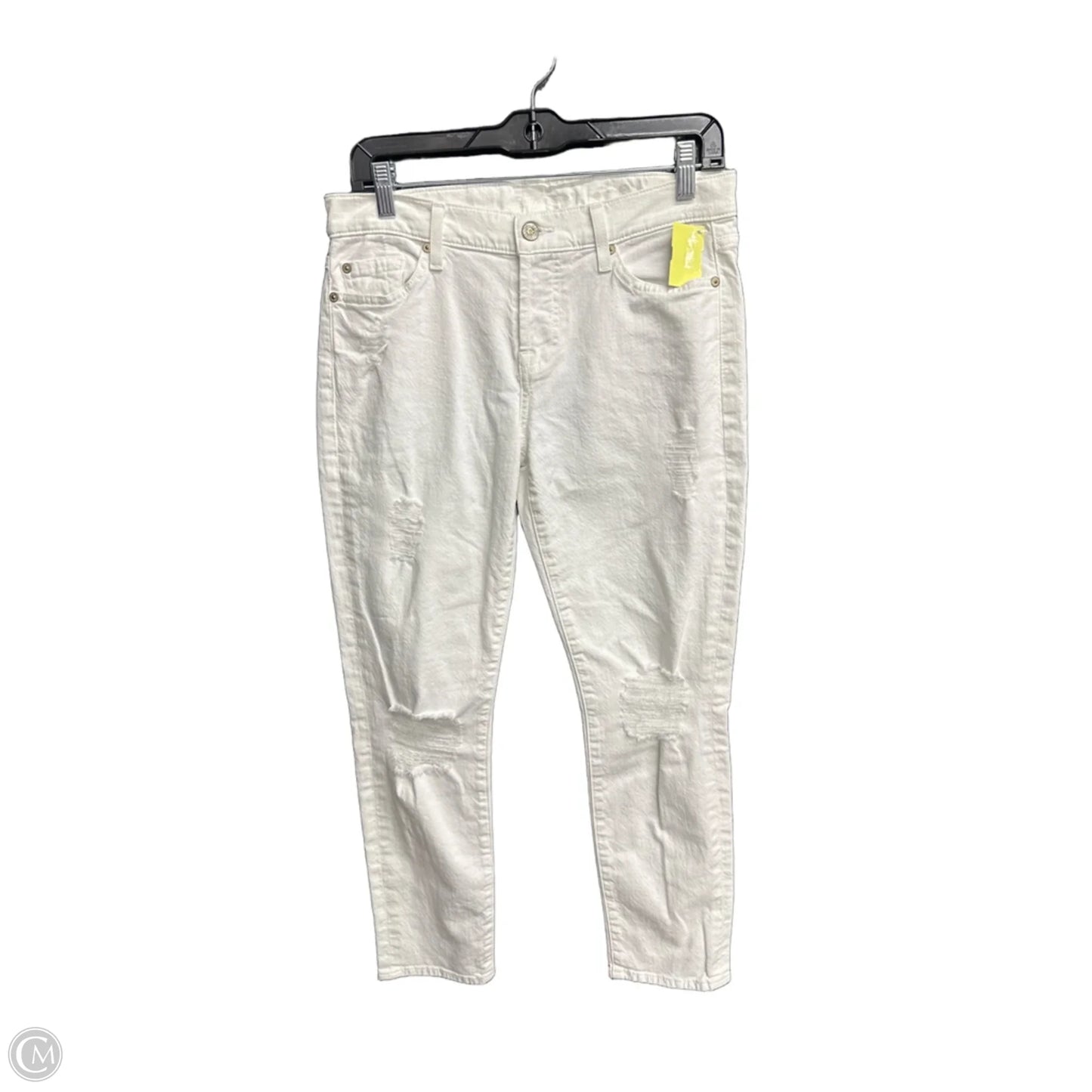 Jeans Boyfriend By 7 For All Mankind In White Denim, Size: 2