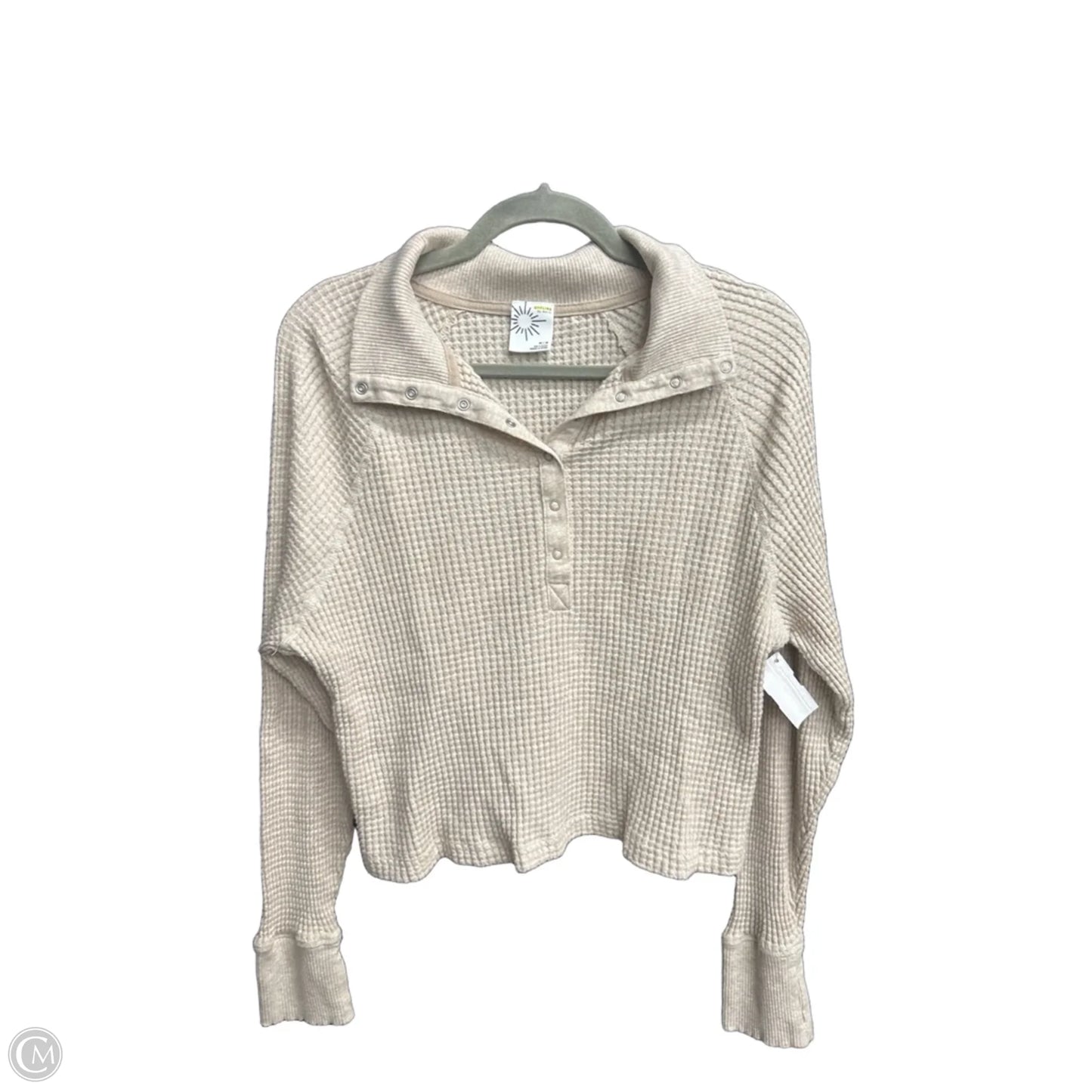 Top Long Sleeve By Aerie In Beige, Size: M
