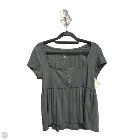 Top Short Sleeve By American Eagle In Black, Size: L