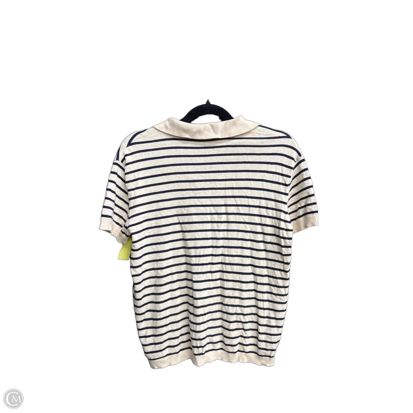 Top Short Sleeve By Zara In Striped Pattern, Size: S