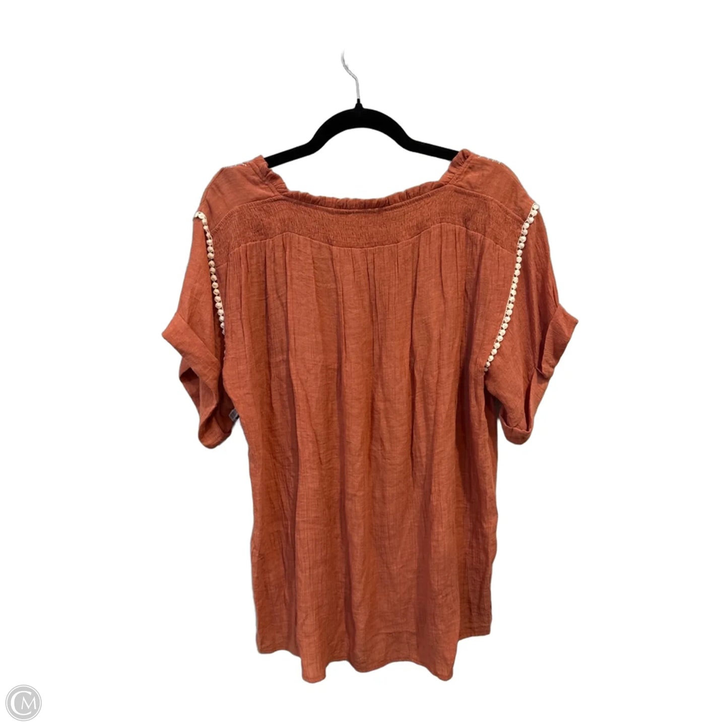 Top Short Sleeve By Entro In Orange, Size: L