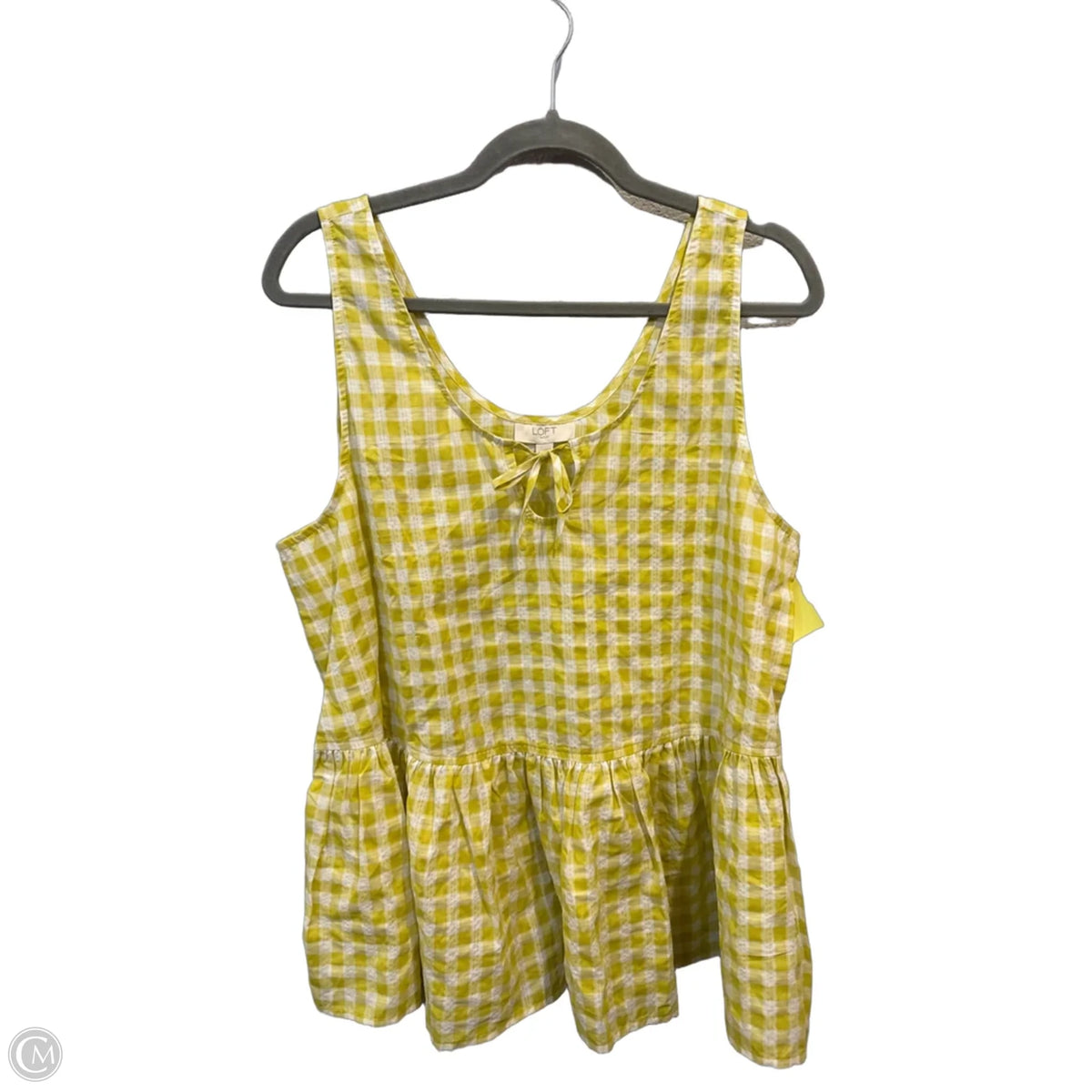 Top Sleeveless By Loft In Plaid Pattern, Size: L