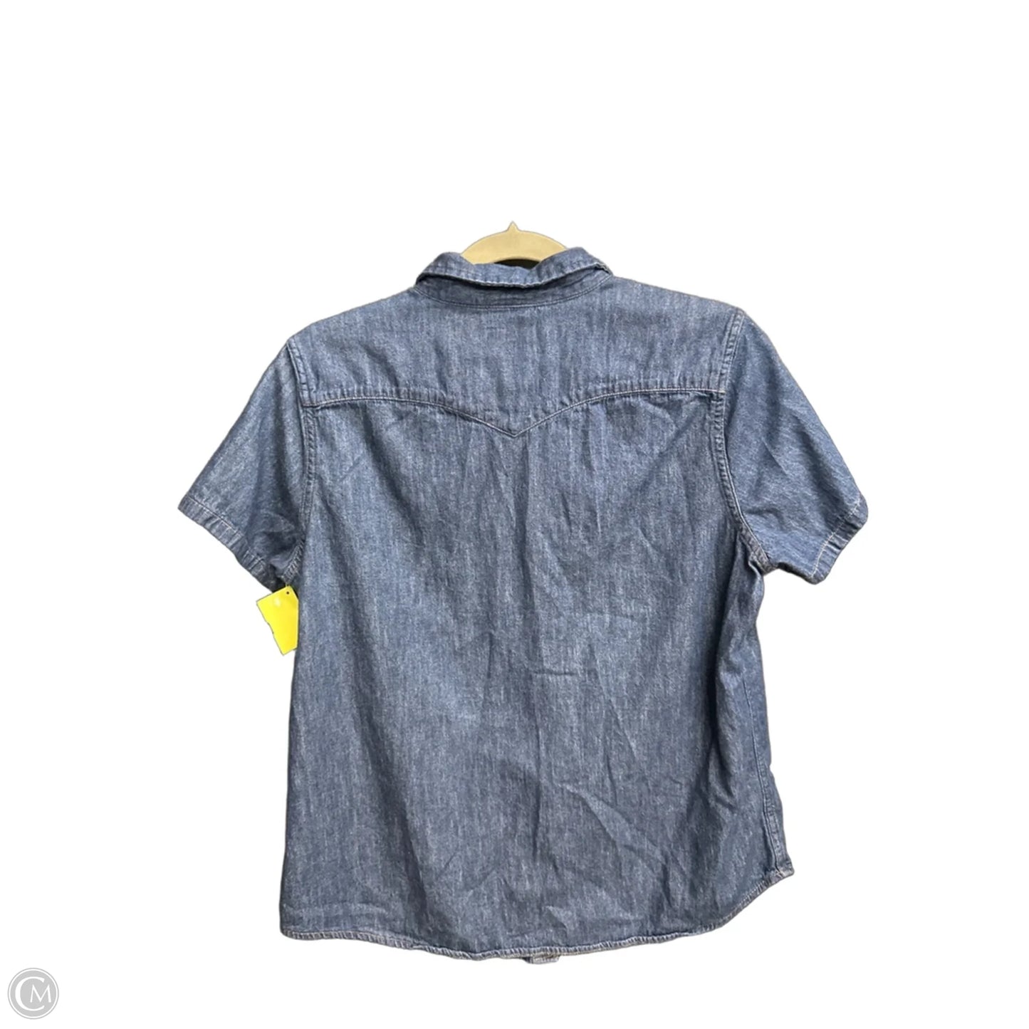 Top Short Sleeve By Levis In Blue Denim, Size: L