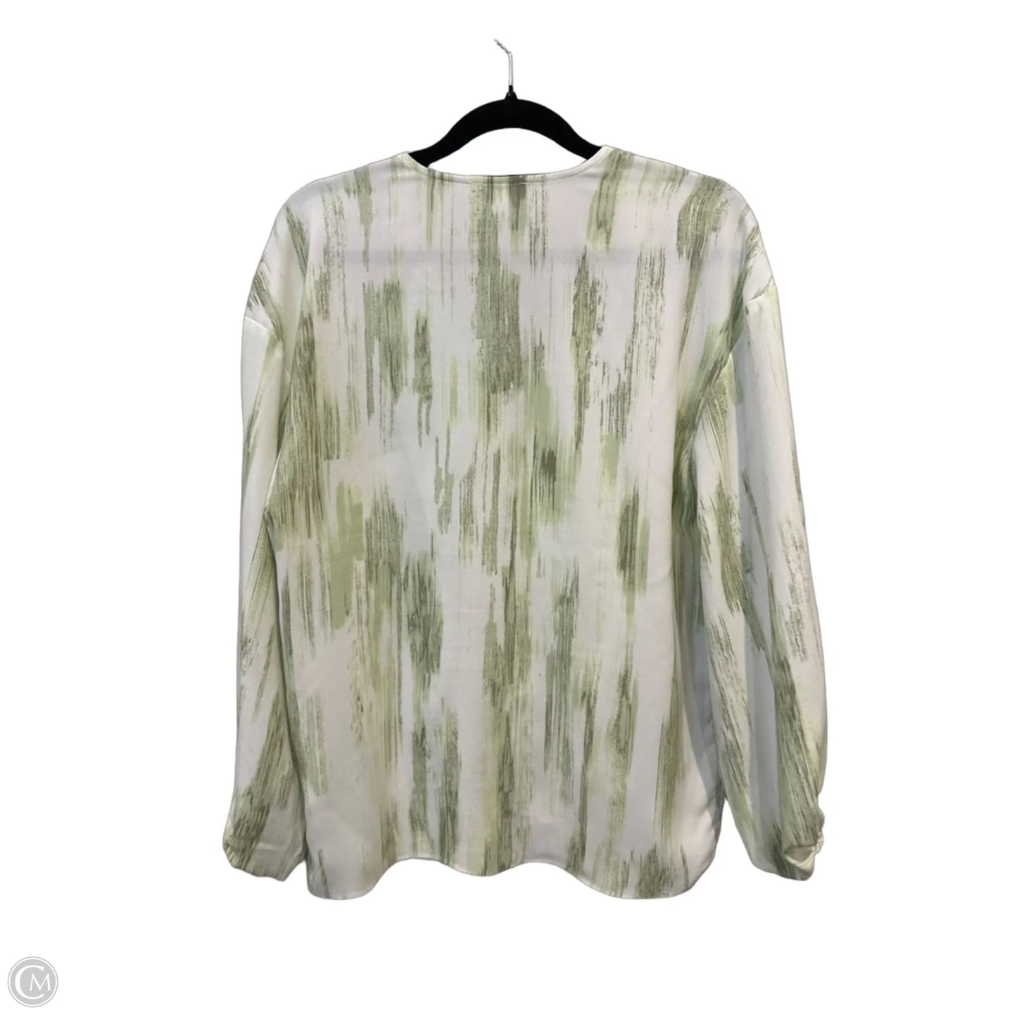 Top Long Sleeve By Nordstrom In Green & White, Size: Xs