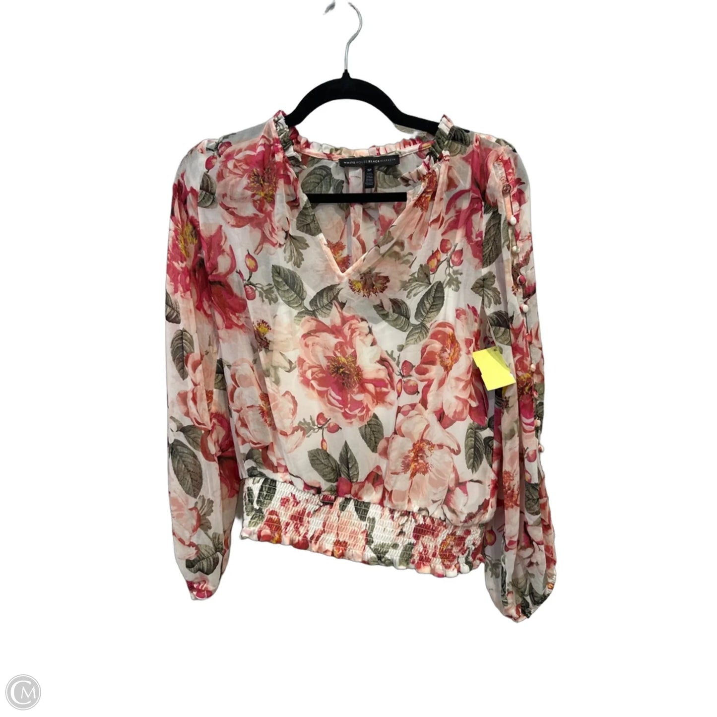 Top Long Sleeve By White House Black Market In Floral Print, Size: Sp