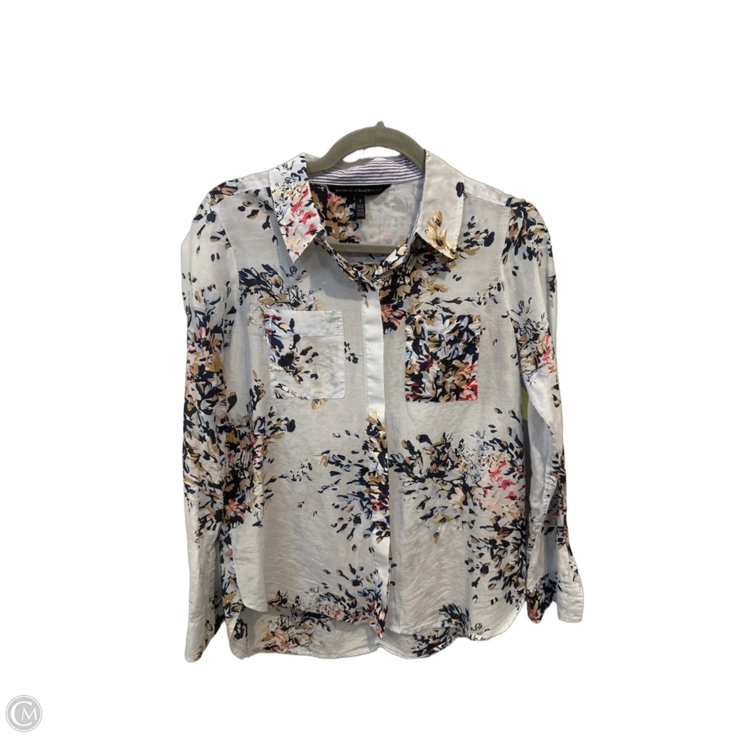 Top Long Sleeve By White House Black Market In Floral Print, Size: Xs