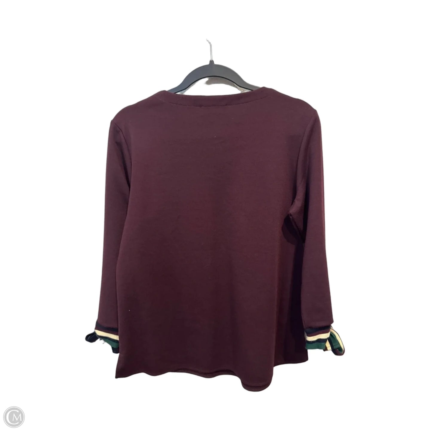 Top Long Sleeve By Melissa Paige In Maroon, Size: M