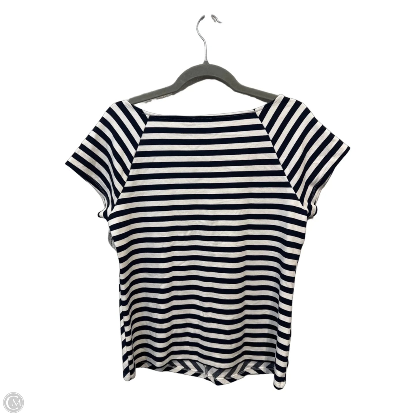 Top Short Sleeve By Ann Taylor In Striped Pattern, Size: M