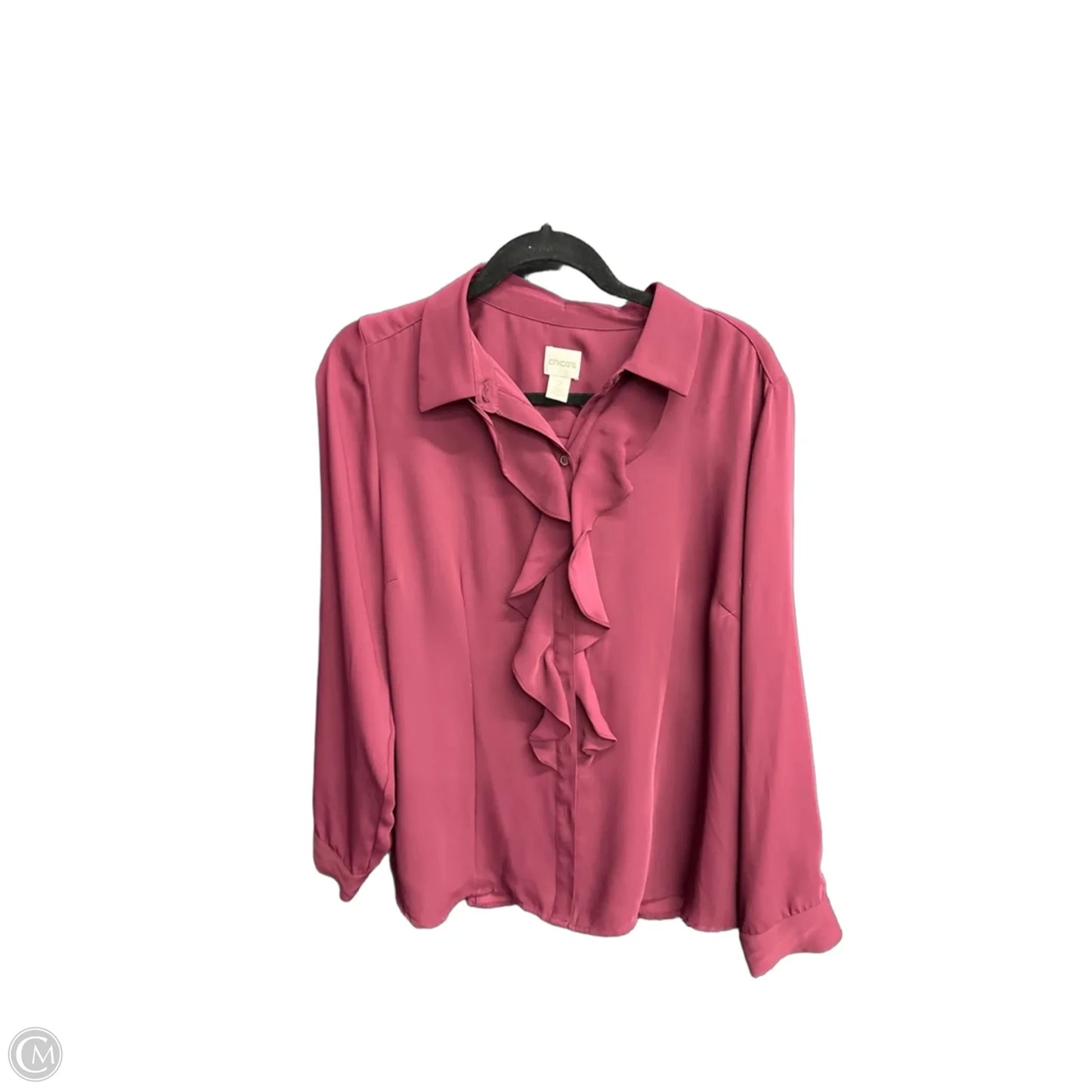 Top Long Sleeve By Chicos In Maroon, Size: L