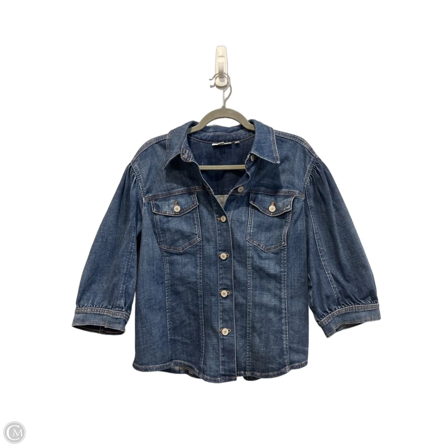 Jacket Denim By Chicos In Blue Denim, Size: L