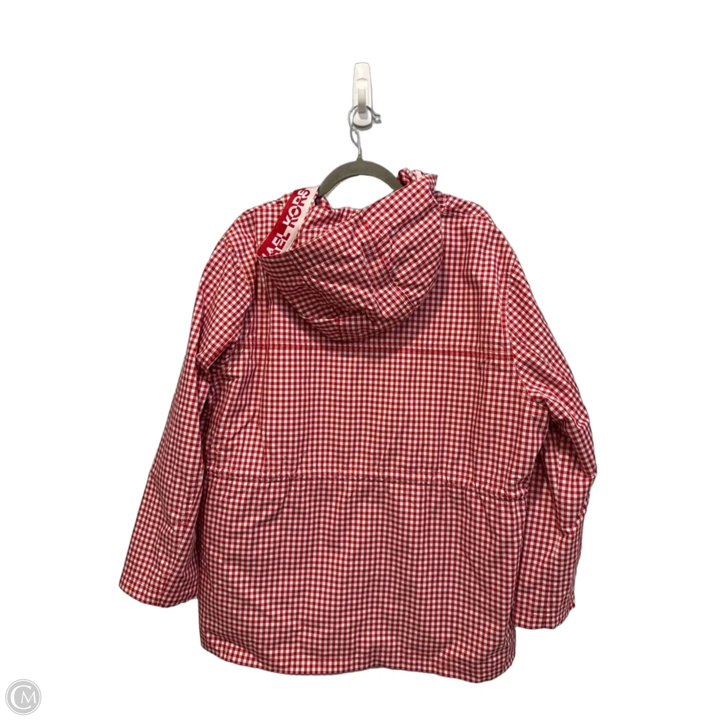 Coat Raincoat By Michael By Michael Kors In Red & White, Size: Xl