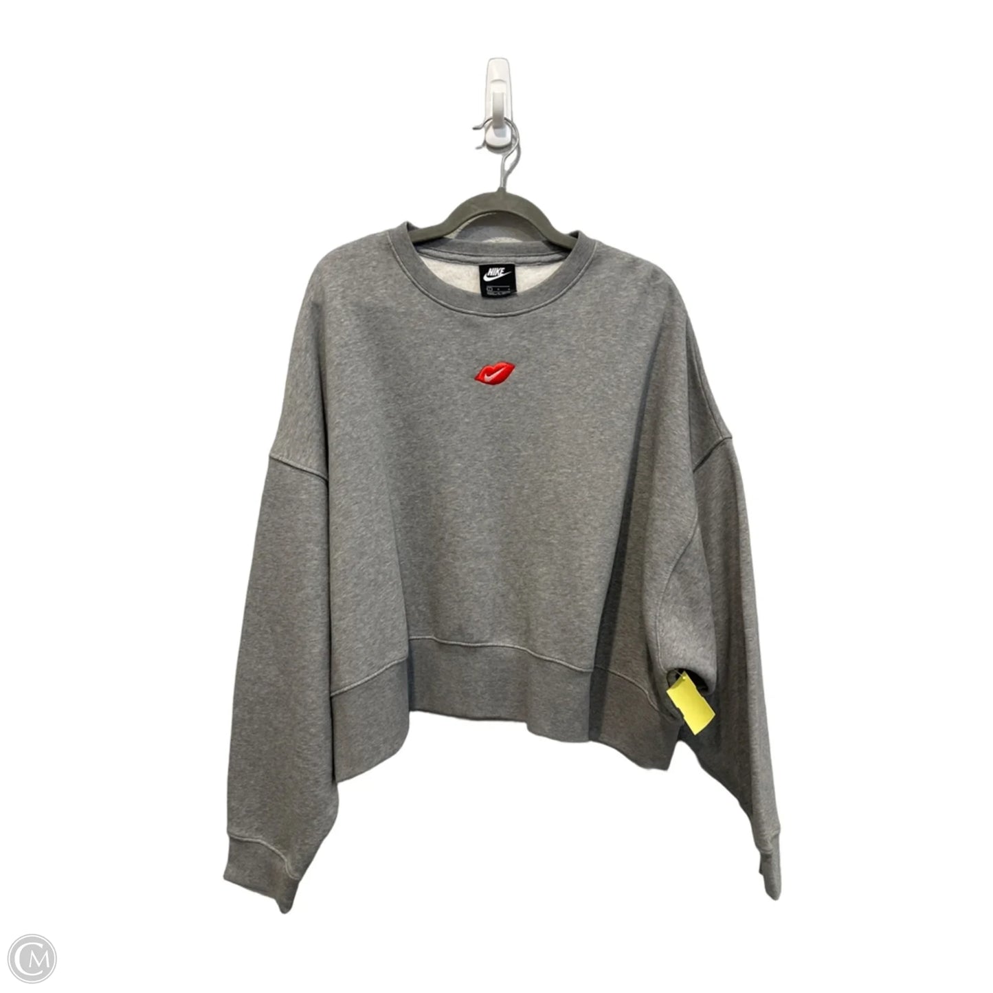Sweatshirt Crewneck By Nike In Grey, Size: L