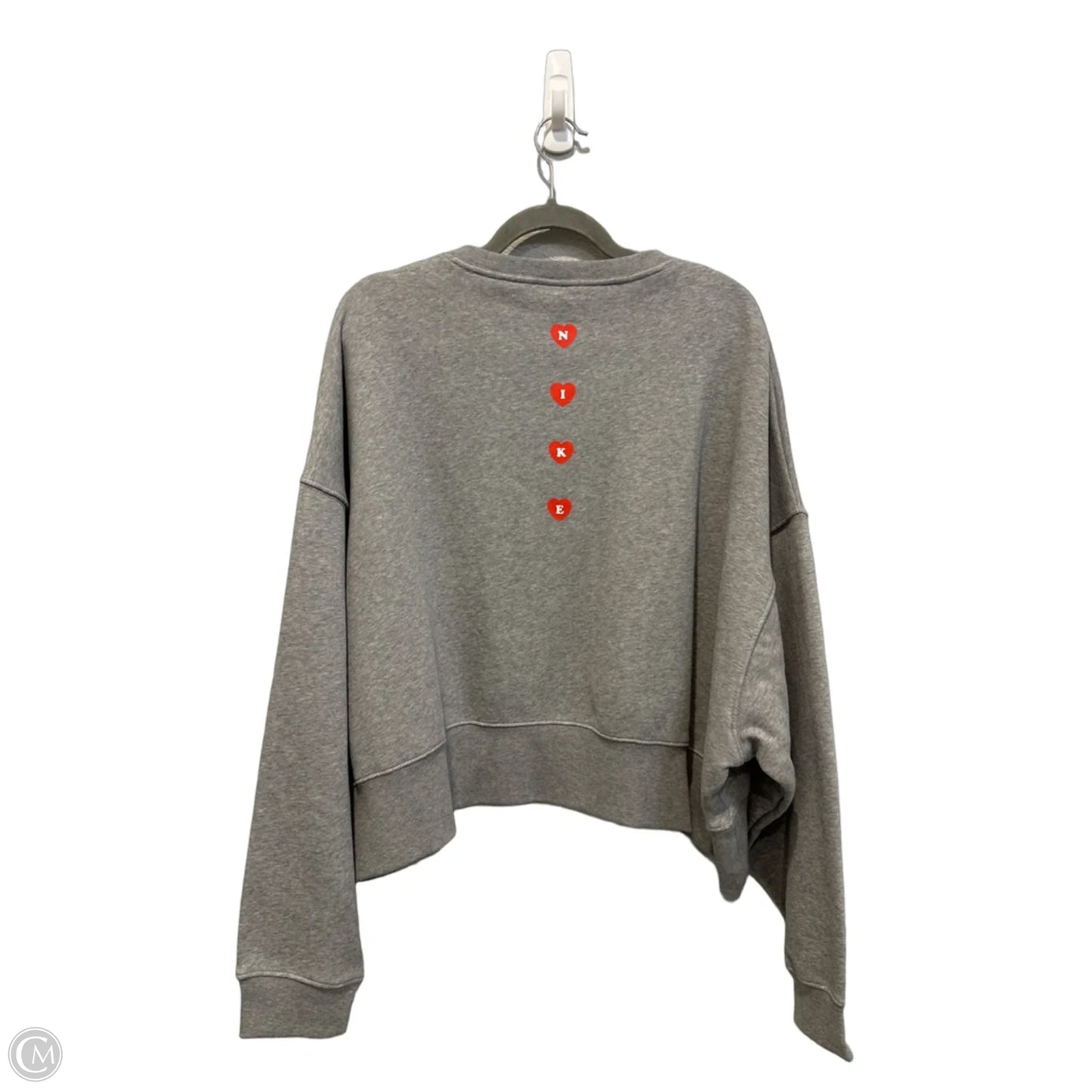 Sweatshirt Crewneck By Nike In Grey, Size: L