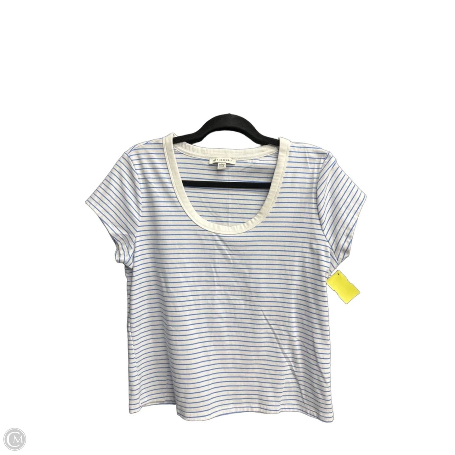Top Short Sleeve Basic By Free Assembly In Striped Pattern, Size: L
