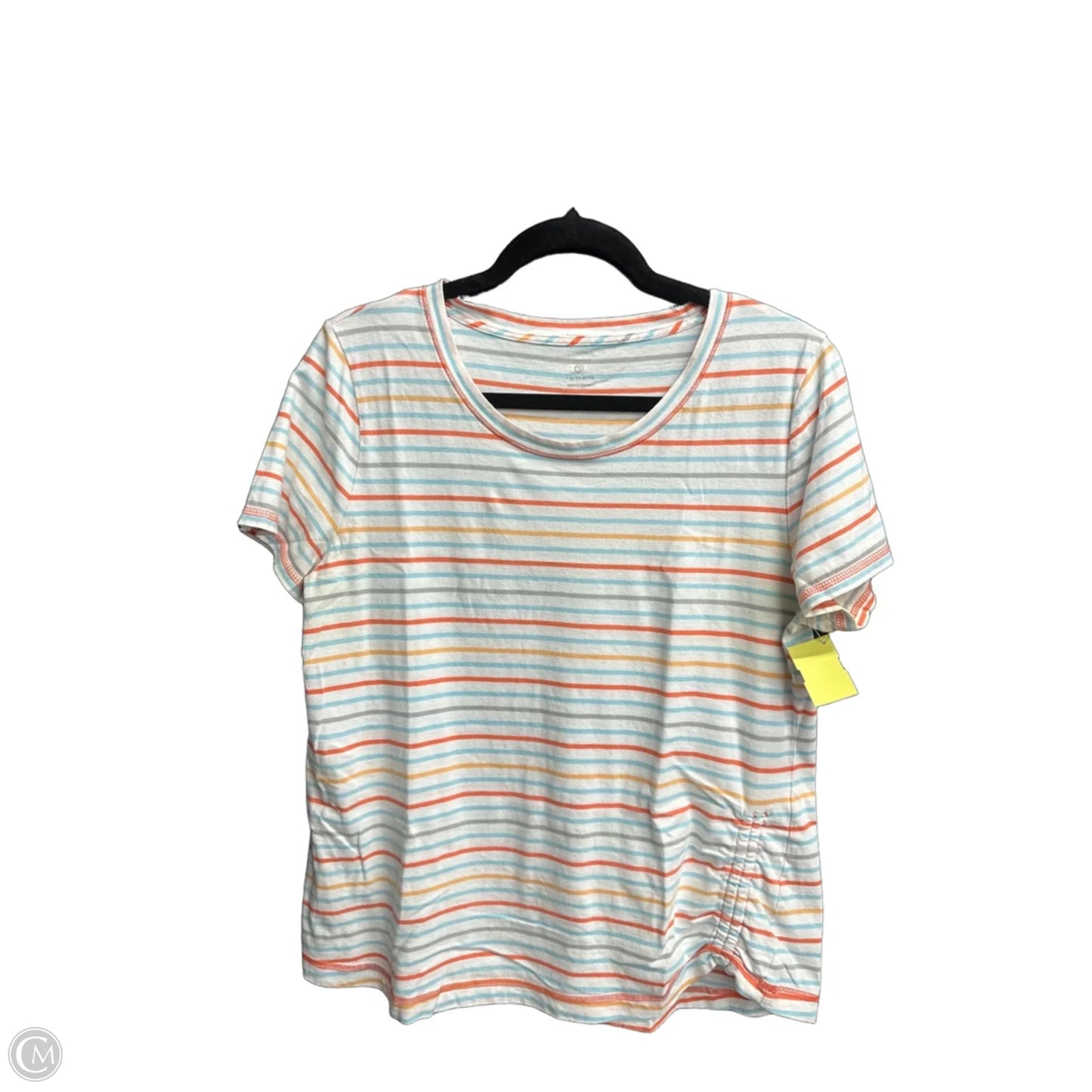Top Short Sleeve Basic By Talbots In Striped Pattern, Size: L