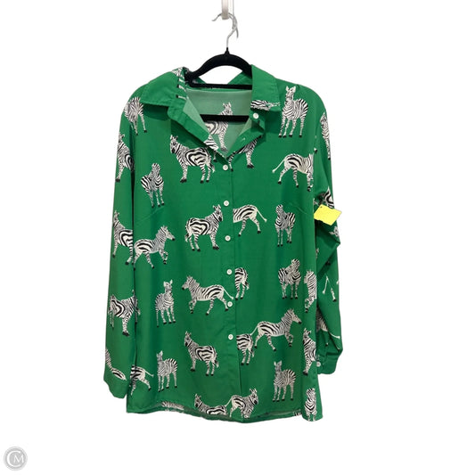 Top Long Sleeve By Emery Rose In Green, Size: S