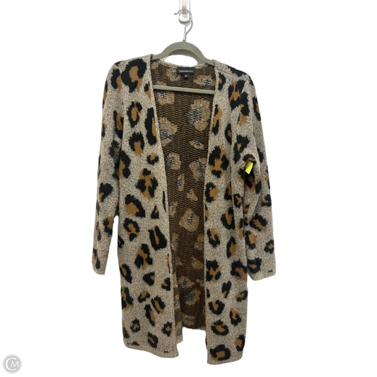 Sweater Cardigan By Fortune & Ivy In Animal Print, Size: S