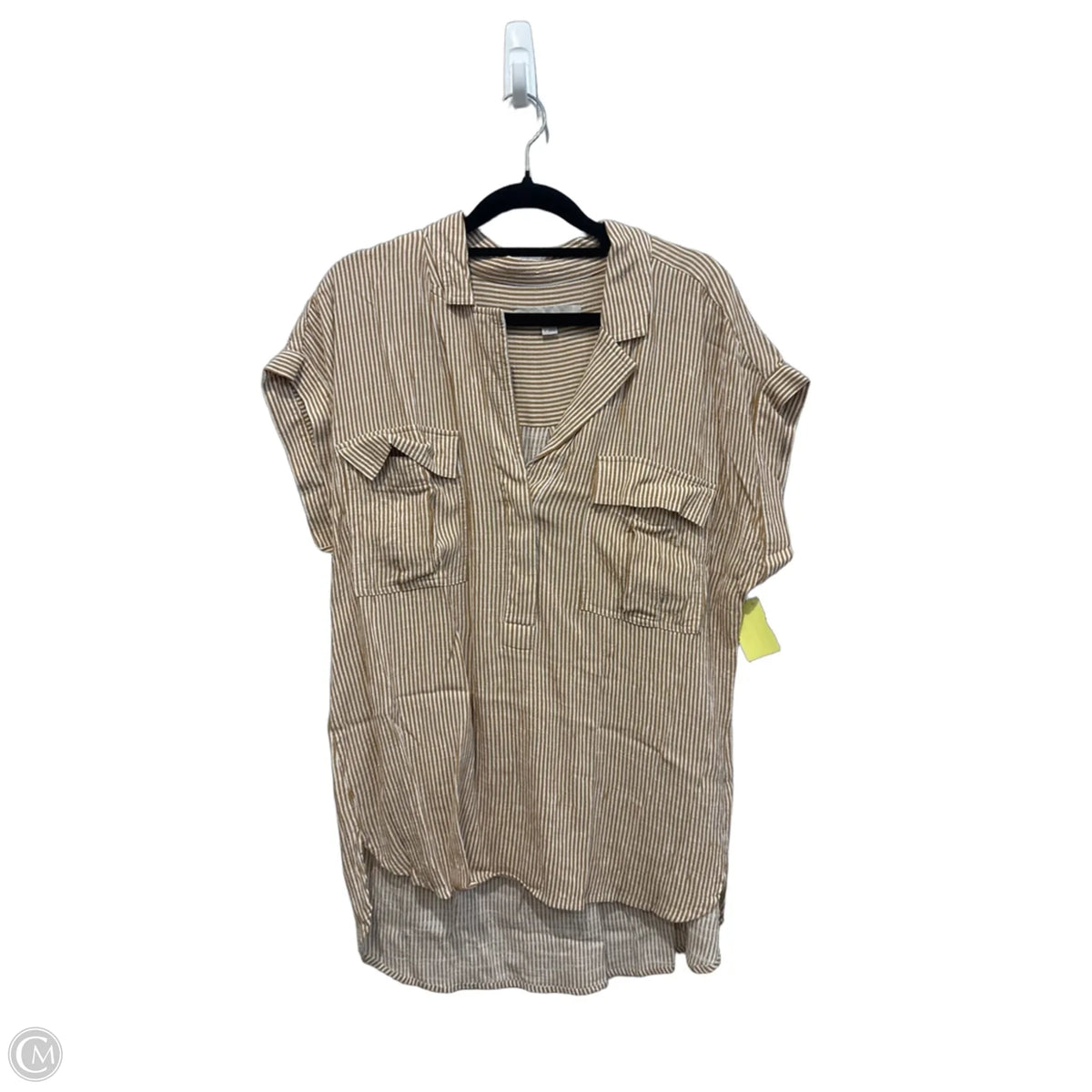 Top Short Sleeve By Loft In Striped Pattern, Size: M