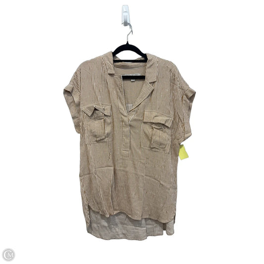 Top Short Sleeve By Loft In Striped Pattern, Size: M