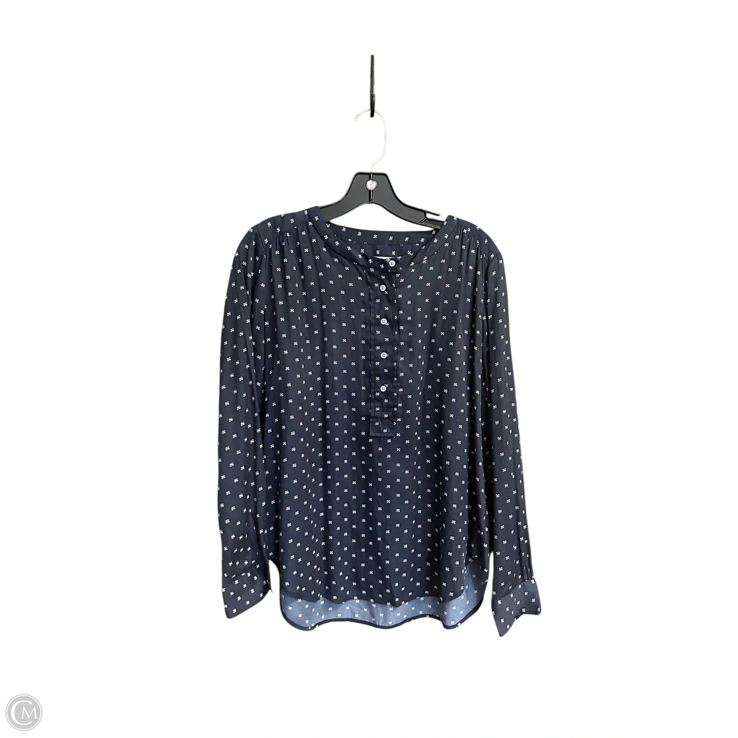 Blouse Long Sleeve By Loft In Navy, Size: S