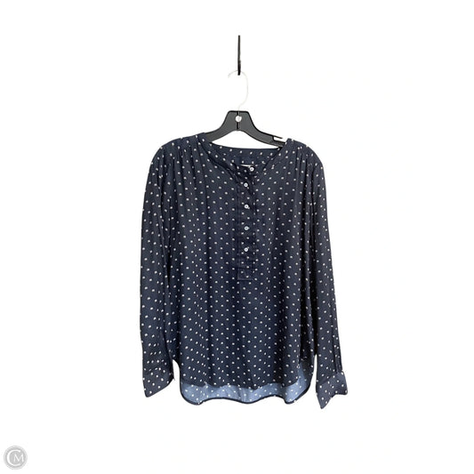 Blouse Long Sleeve By Loft In Navy, Size: S