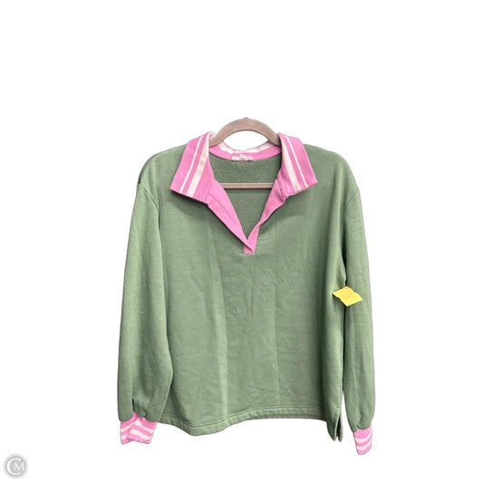 Top Long Sleeve By Mary Square In Green & Pink, Size: M