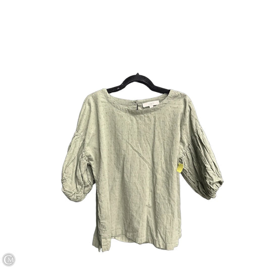 Top 3/4 Sleeve By Loft In Green, Size: M