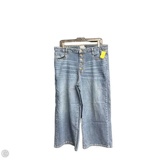 Jeans Wide Leg By Time And Tru In Blue Denim, Size: 14