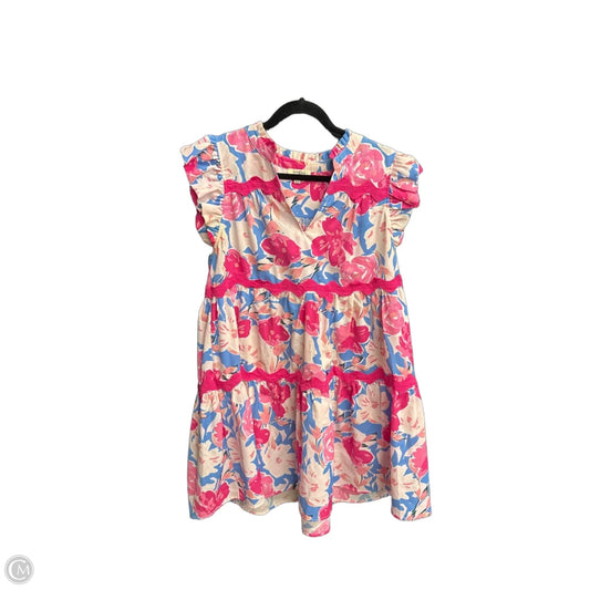 Dress Casual Short By Umgee In Blue & Pink, Size: M