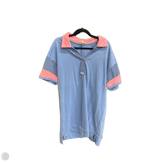 Dress Casual Short By Umgee In Blue & Pink, Size: L