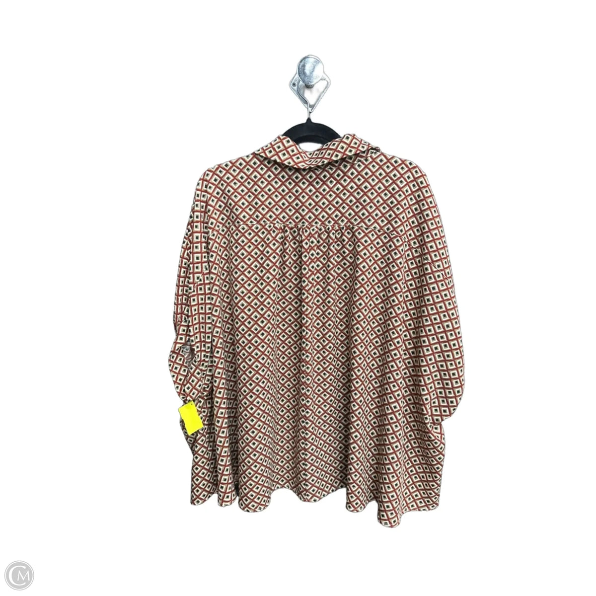 Top Short Sleeve By Eesome In Geometric Pattern, Size: M