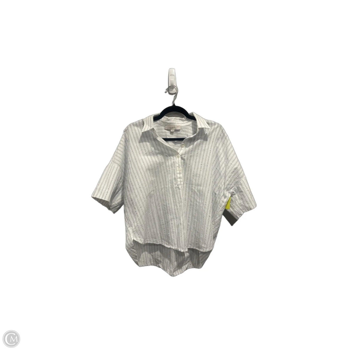 Top Short Sleeve By Loft In Striped Pattern, Size: M