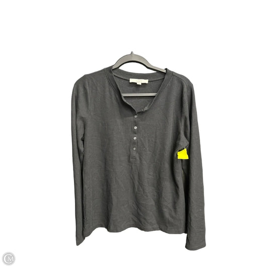 Top Long Sleeve Basic By Loft In Black, Size: L