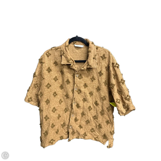 Top Short Sleeve By Zara In Brown, Size: L