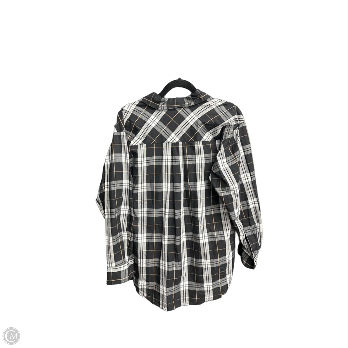 Top Long Sleeve By Loft In Plaid Pattern, Size: S