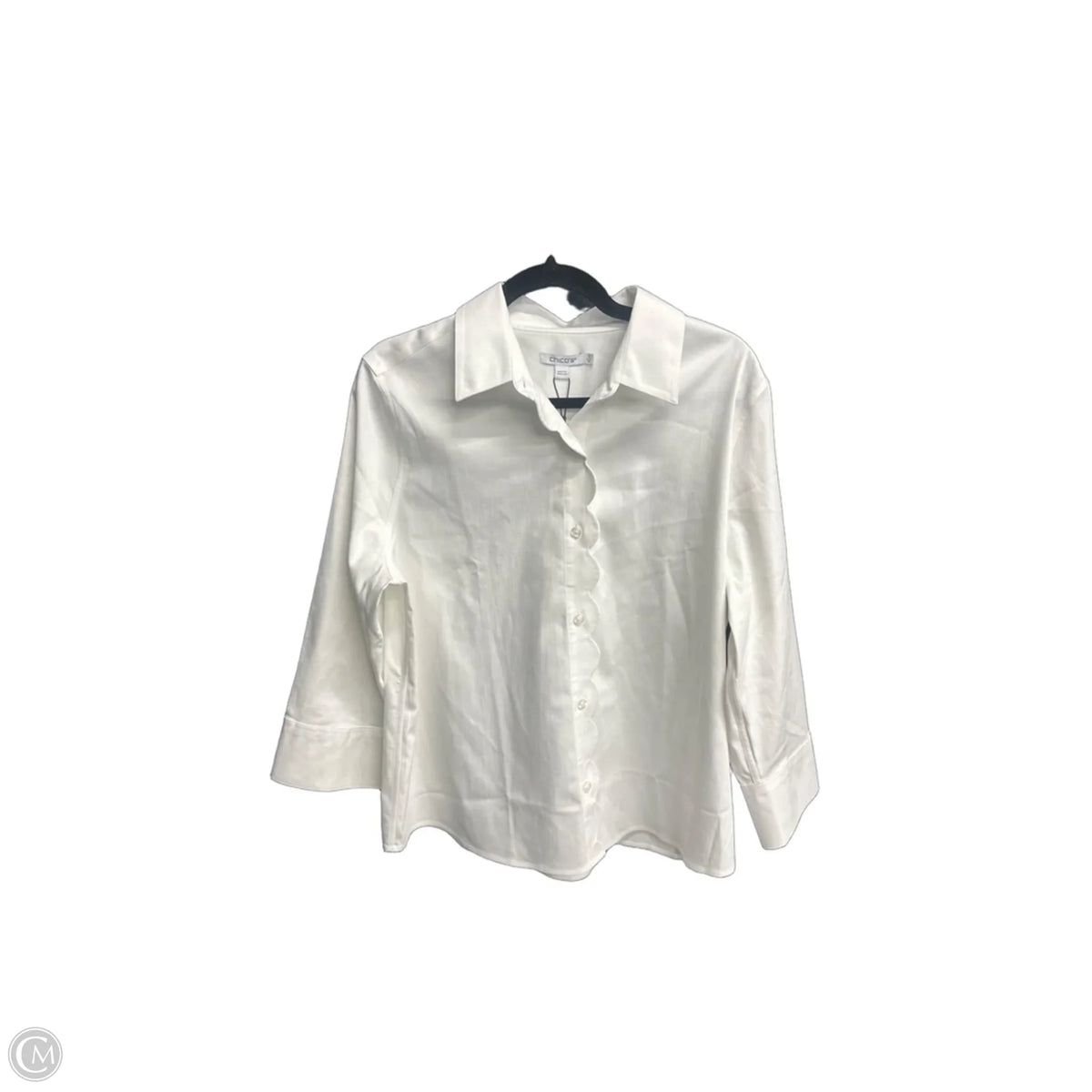 Top Long Sleeve By Chicos In White, Size: L