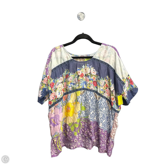 Top Short Sleeve Designer By Johnny Was In Multi-colored, Size: M