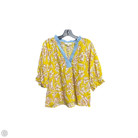 Top Short Sleeve By Thml In Yellow, Size: S