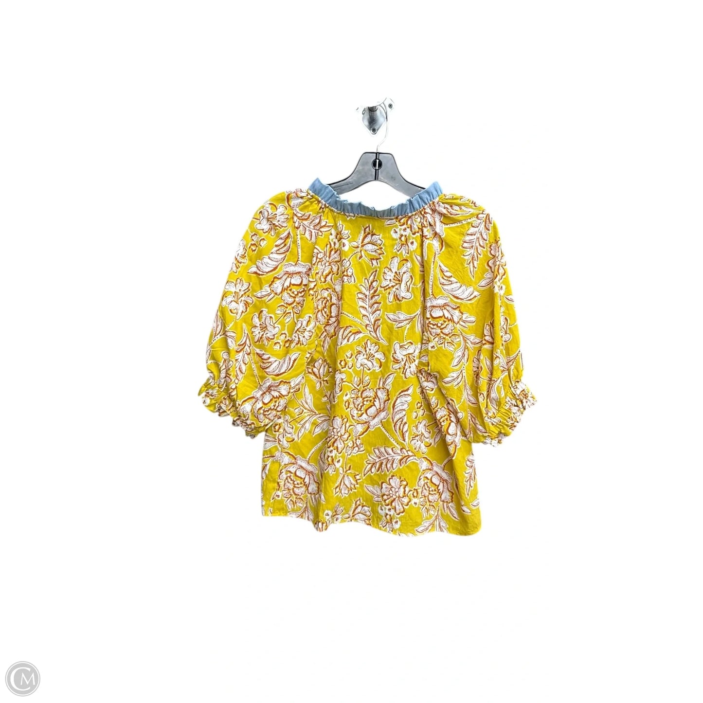 Top Short Sleeve By Thml In Yellow, Size: S
