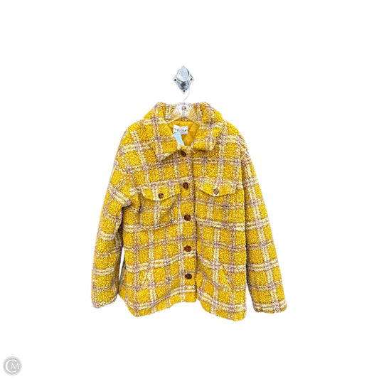 Coat Faux Fur & Sherpa By Vigoss In Yellow, Size: M