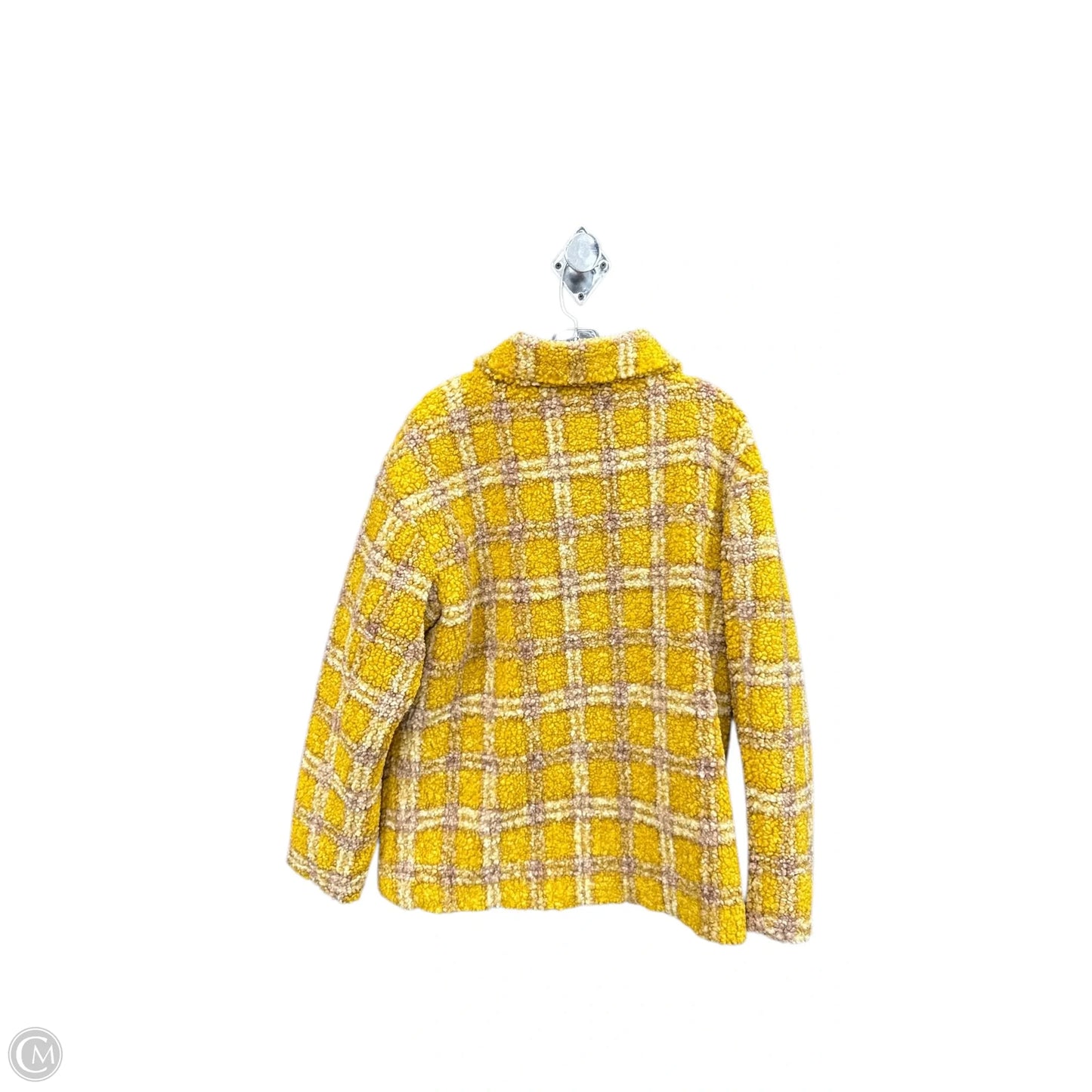Coat Faux Fur & Sherpa By Vigoss In Yellow, Size: M