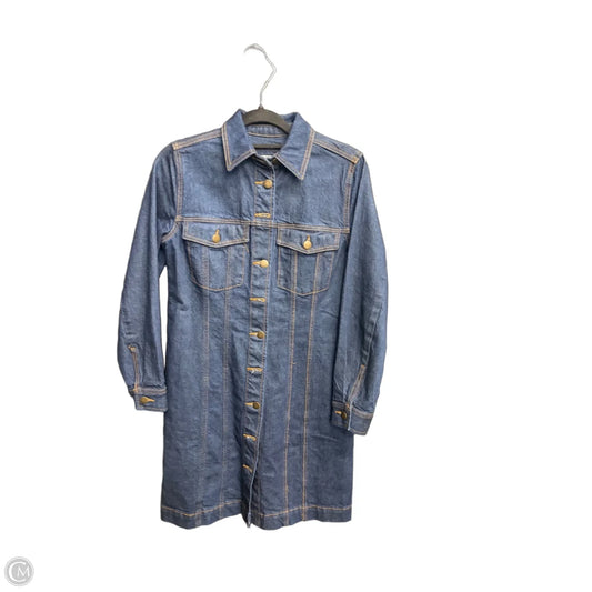 Dress Casual Midi By Loft In Blue Denim, Size: S