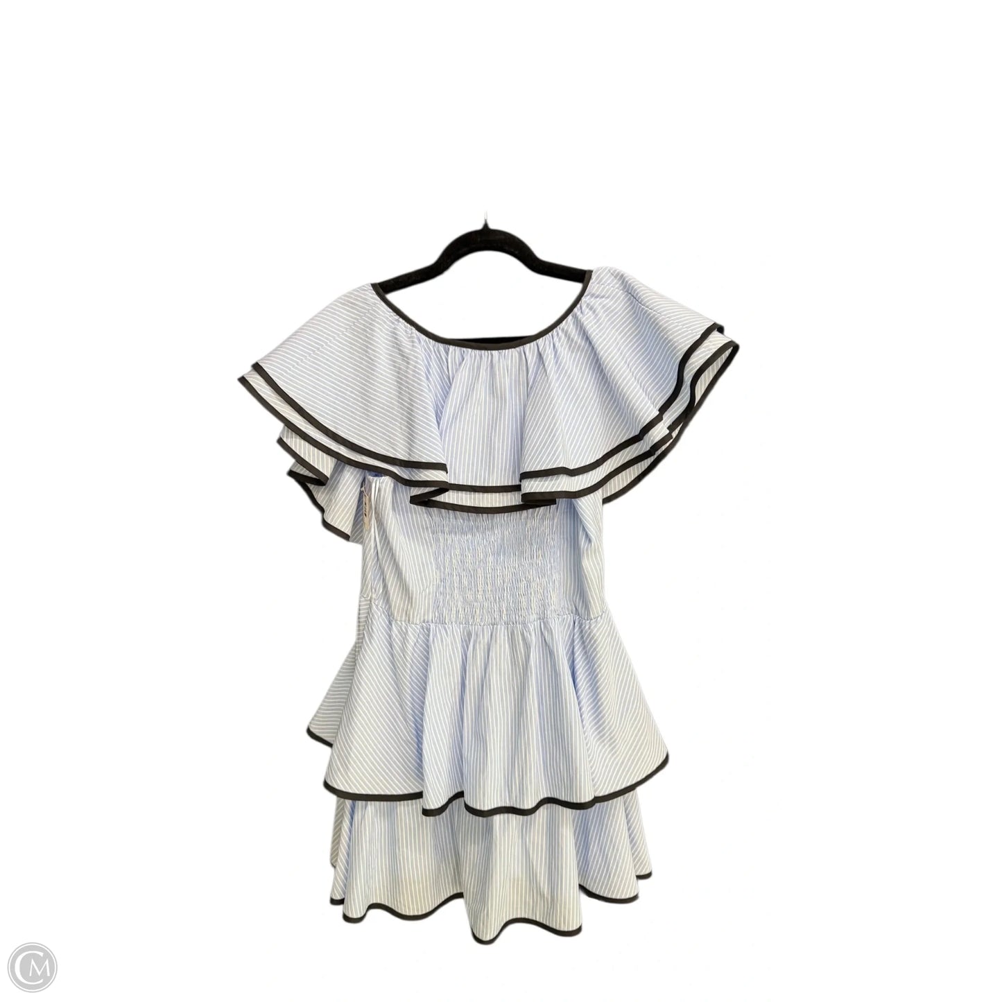 Dress Casual Short By Clothes Mentor In Blue & White, Size: M